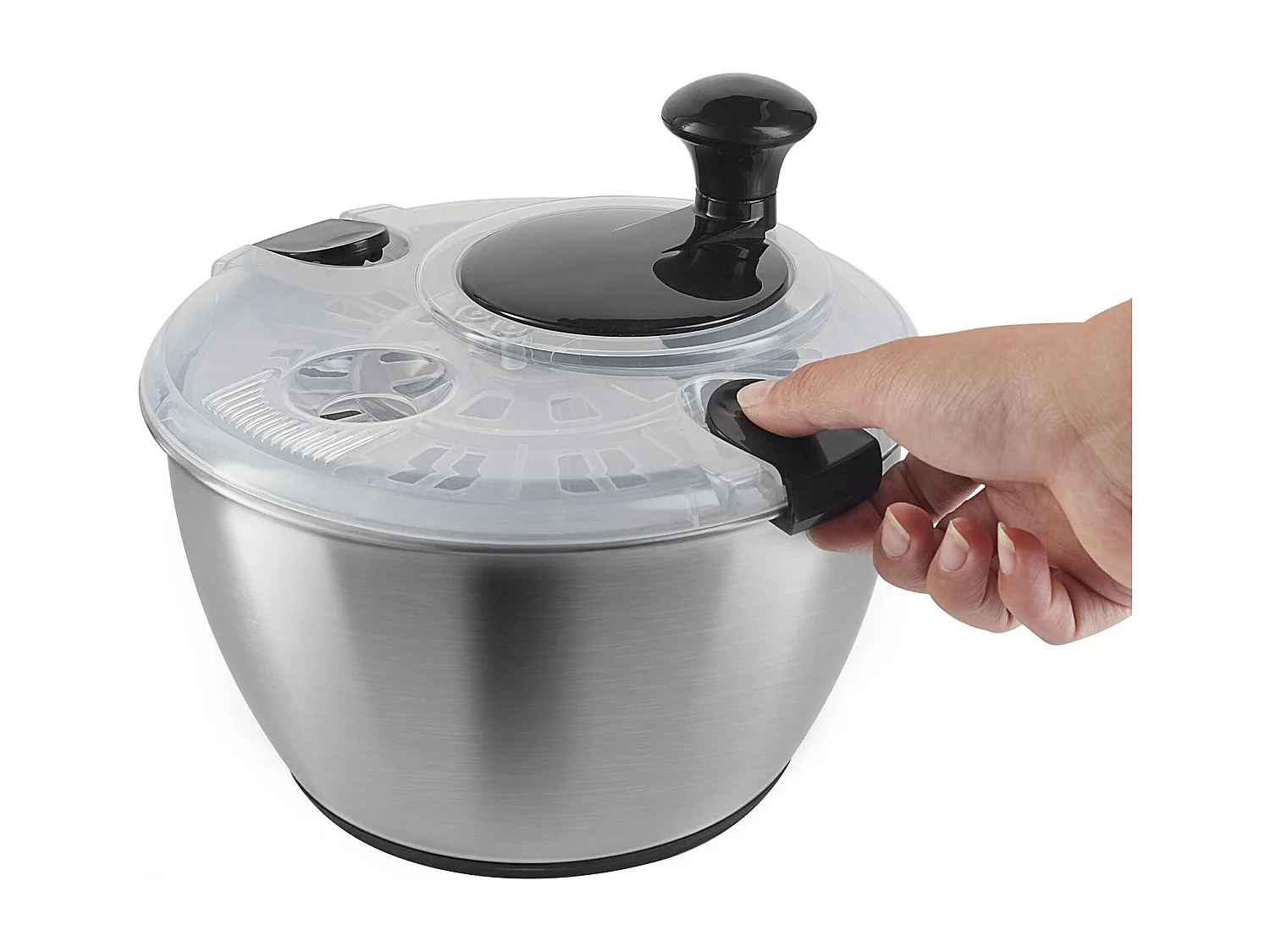 Essoreuse à Salade, SucceBuy Essoreuse à Salade en Acier Inoxydable 4,5 L, Séchoir à Légumes sans BPA