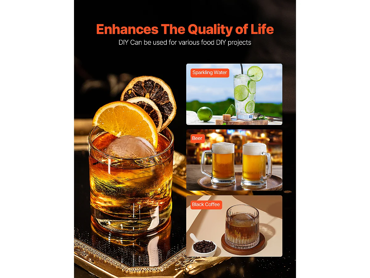 Ijsvorm SucceBuy Ijspers, Ijsmachine Kit van 5.3 cm voor Whisky, Zilver, Ideaal voor Dranken en Feesten