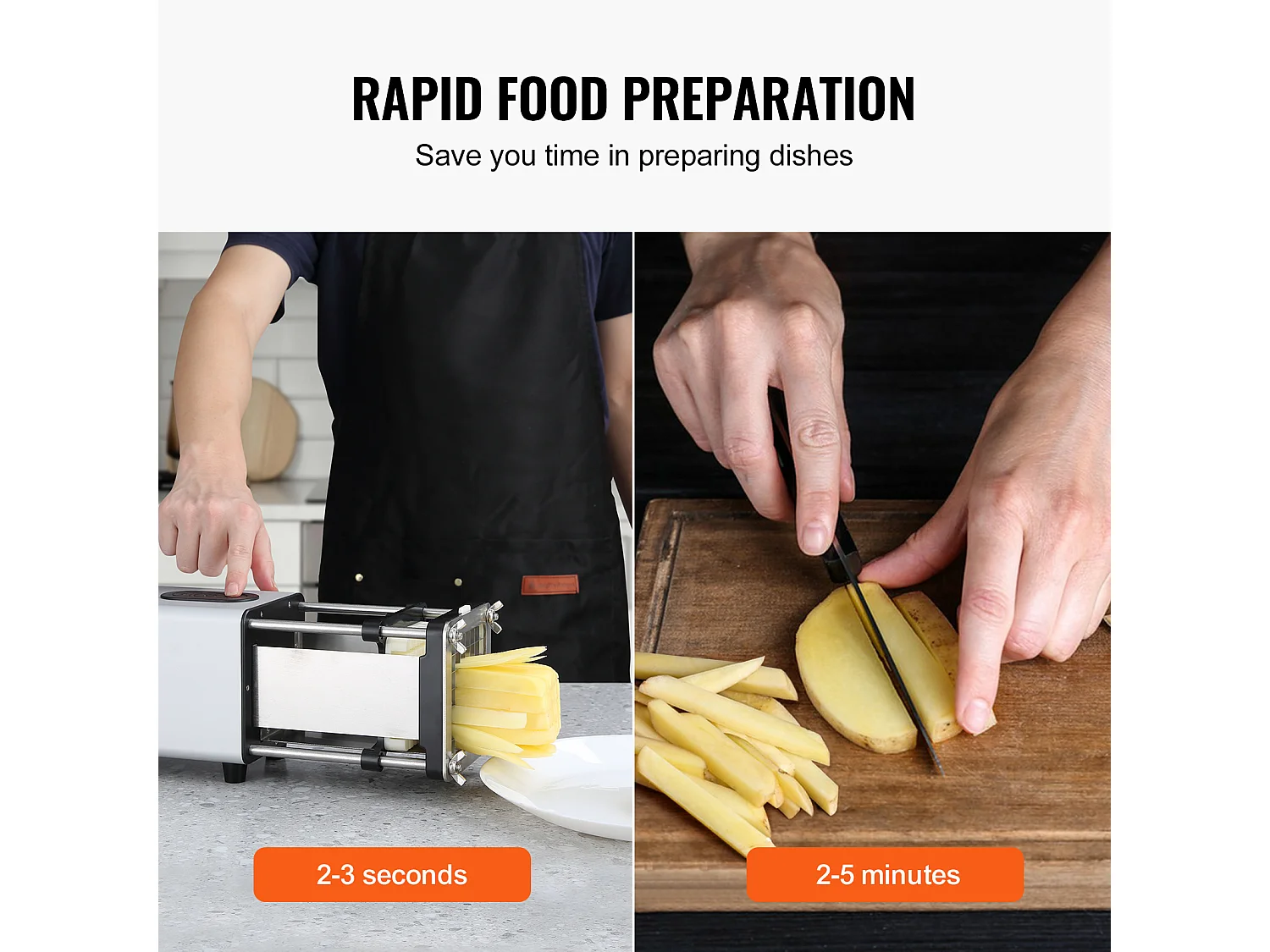 Coupe-Frites électrique SucceBuy, Hachoir à Pommes de Terre et Légumes en Acier Inoxydable