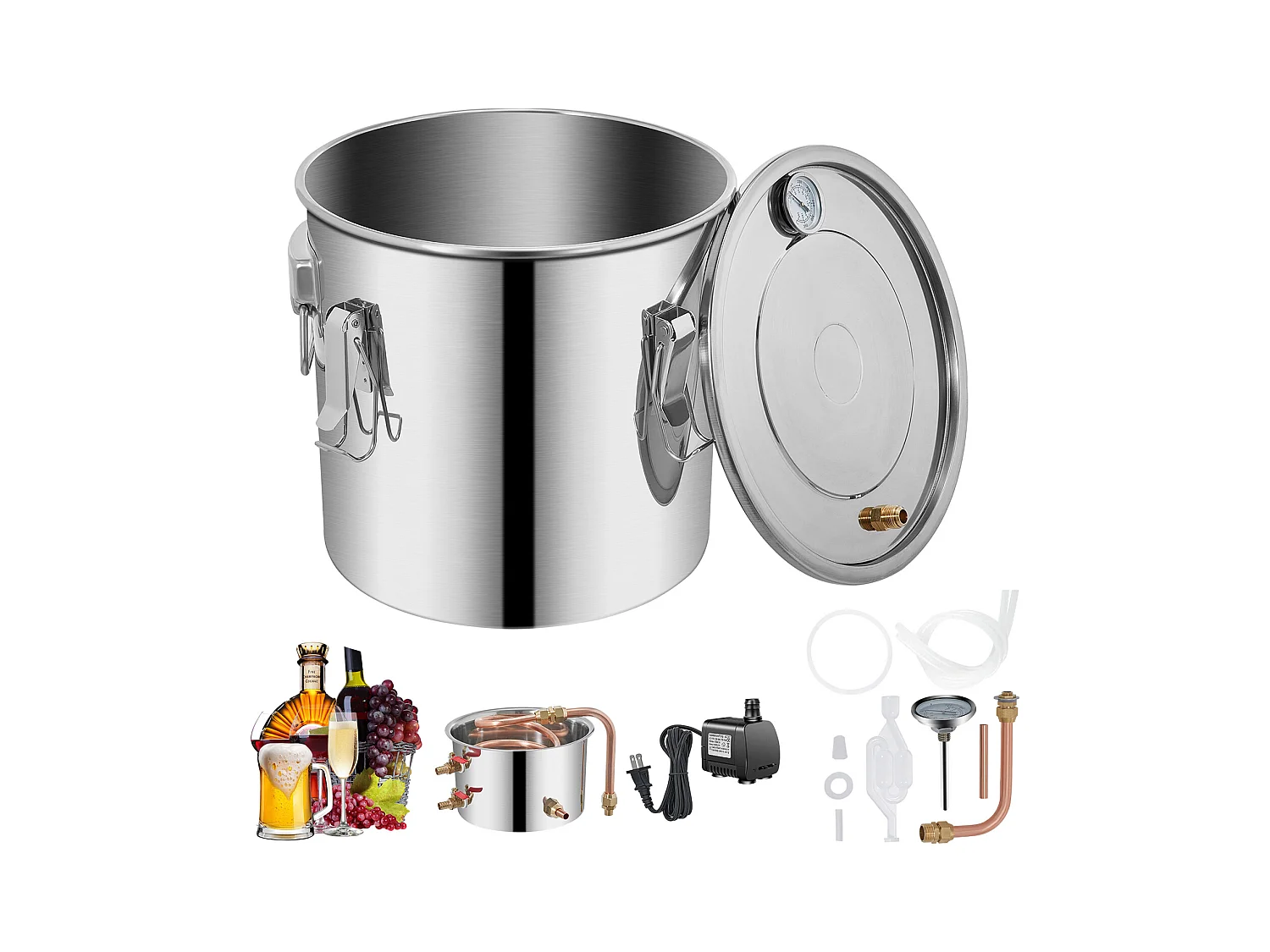 Distillateur d'Alcool SucceBuy, 36 L, Fabrication de Whisky, Pompe à Eau, pour Organiser des Réunions de Famille et des Fêtes Festives