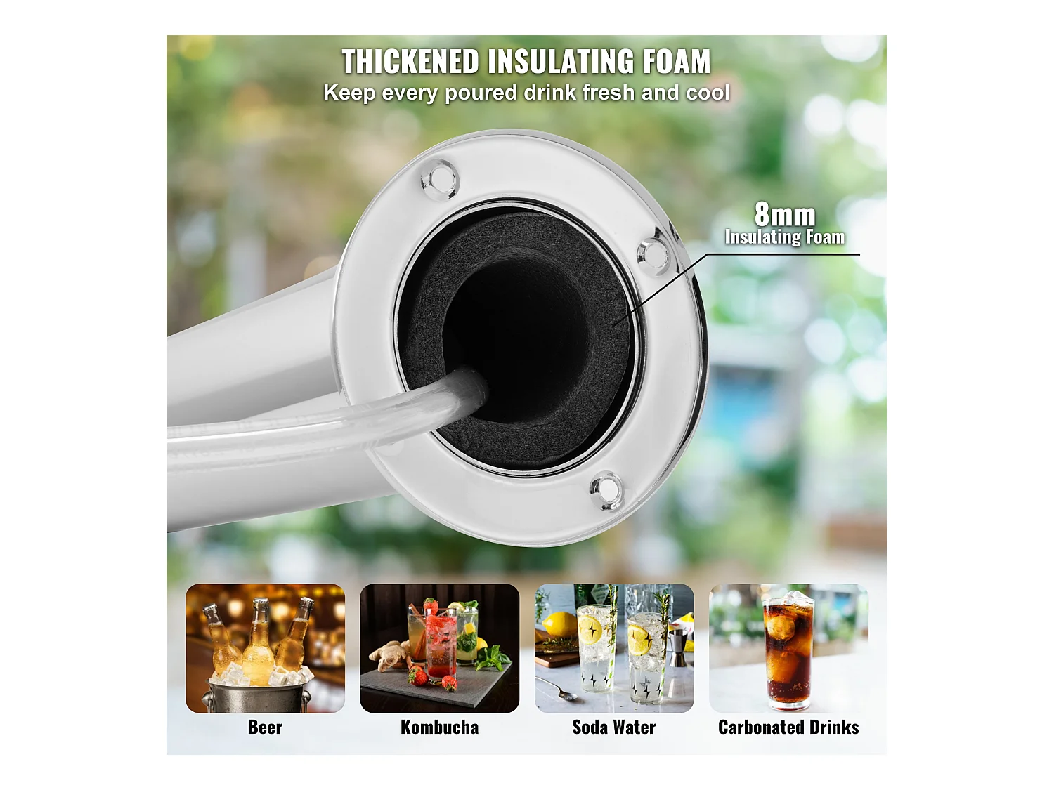 Colonne à Bière SucceBuy, à Double Robinet, Inox et Fermeture Automatique, pour Fêtes et Bars