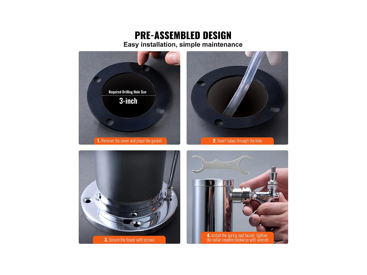 Colonne à Bière SucceBuy, à Double Robinet, Inox et Fermeture Automatique, pour Fêtes et Bars