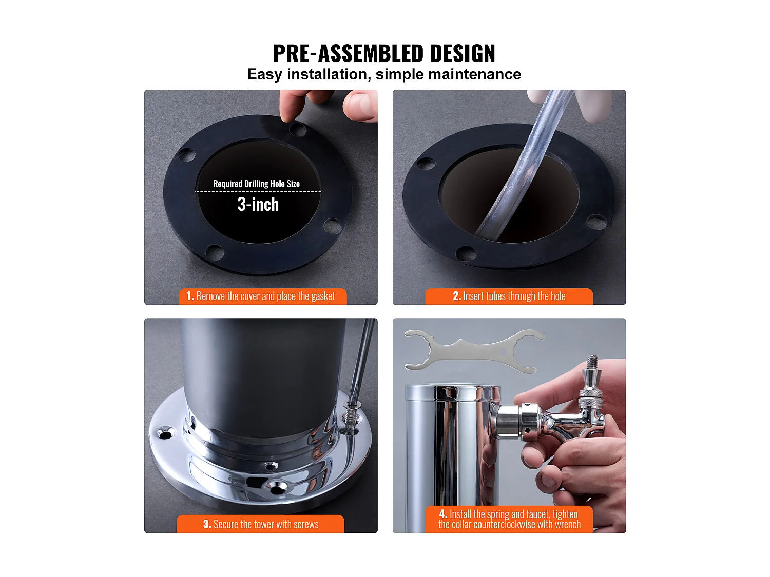 Colonne à Bière SucceBuy, à Double Robinet, Inox et Fermeture Automatique, pour Fêtes et Bars