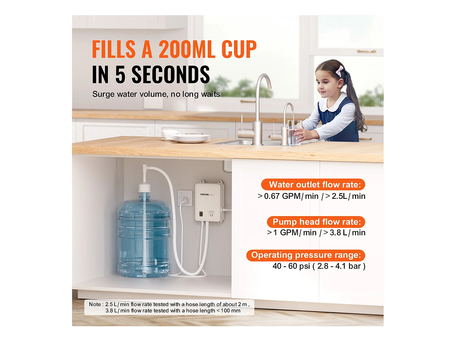 Système de Pompe de Distribution d’Eau SucceBuy, Distributeur d'Eau électrique, 3,78 l/min, 35W