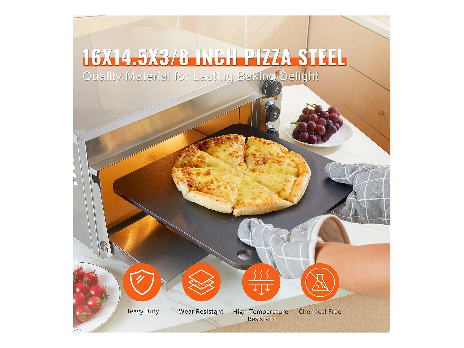 Pierre à Pizza, SucceBuy Pierre à Pizza Pré-assaisonnée 40,6 × 36,8 × 1 cm