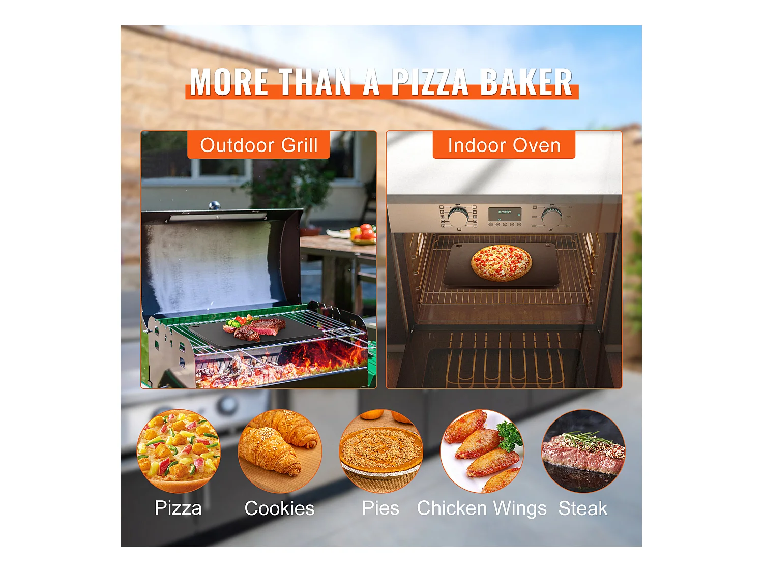 Pierre à Pizza, SucceBuy Pierre à Pizza Pré-assaisonnée 40,6 × 36,8 × 1 cm