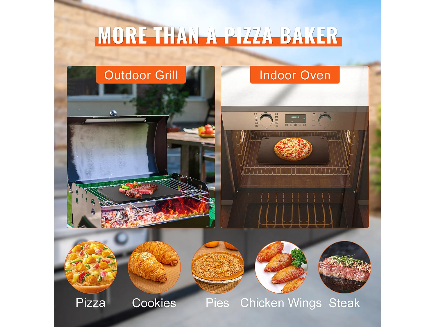 Pierre à Pizza, SucceBuy Pierre à Pizza Pré-assaisonnée 40,6 × 36,8 × 1 cm