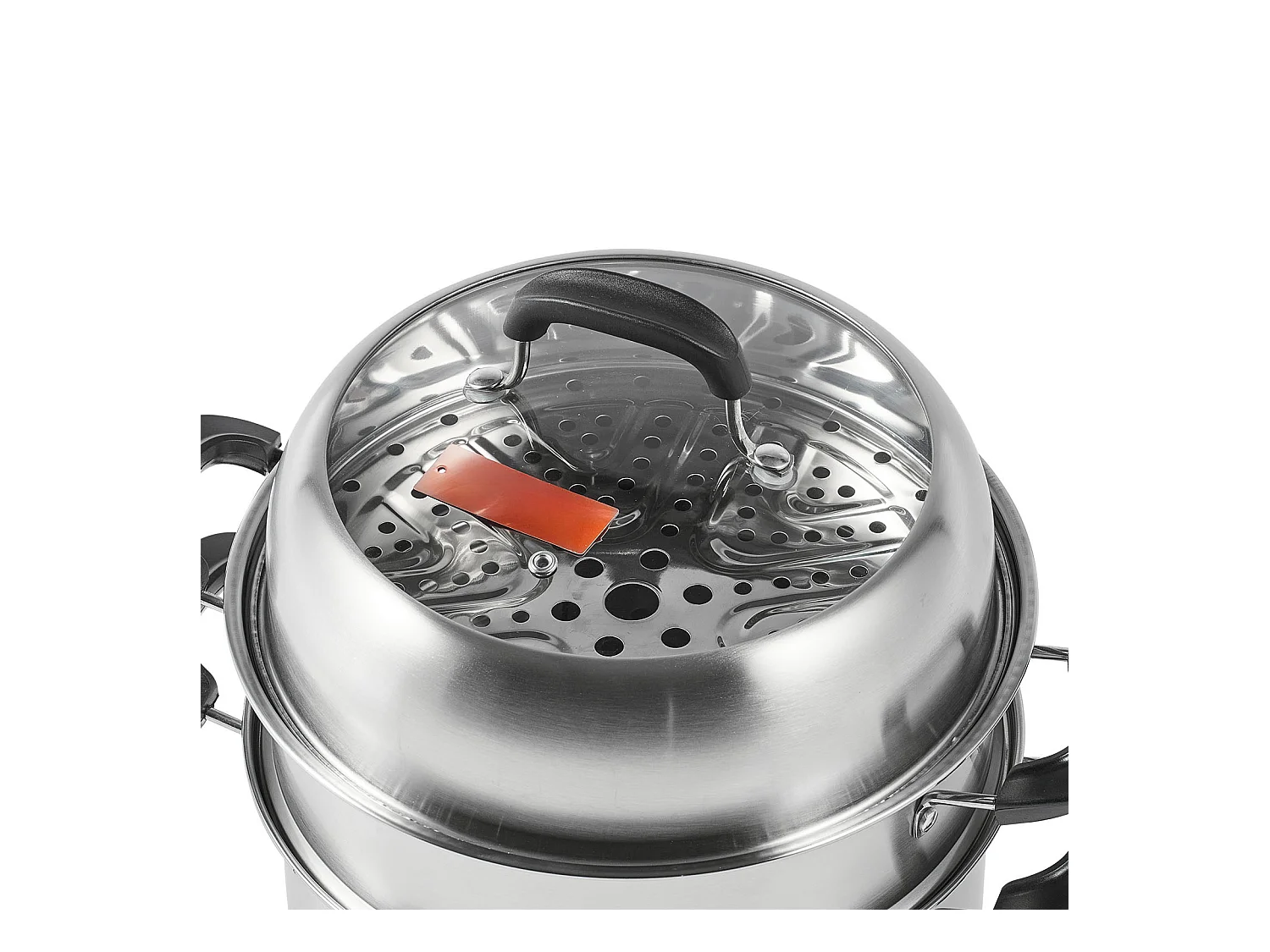 Cozinhador SucceBuy Panela a Vapor de 3 Níveis 28 cm, Panela de 8L com Cesto a Vapor para Legumes e 2 Tabuleiros - Cozinhar Saudável e Eficiente