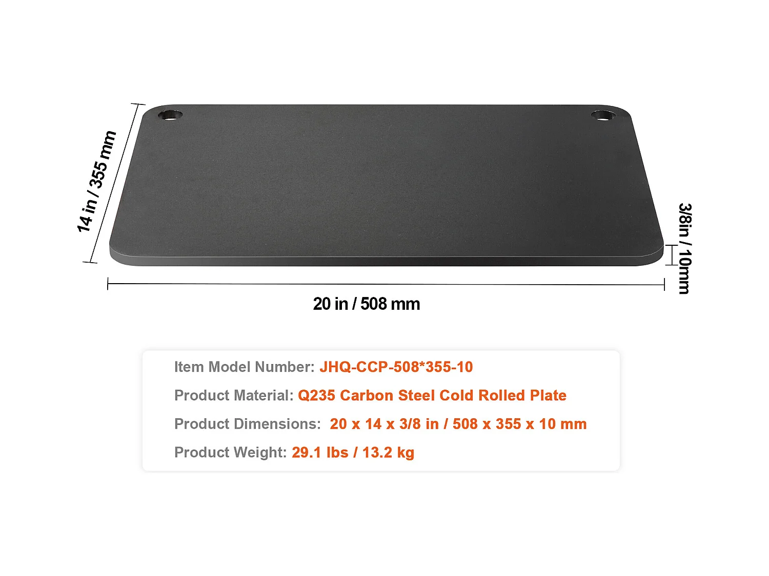 Pierre à Pizza, SucceBuy Acier à Pizza en Acier au Carbone Pré-assaisonné 50.8 x 35.5 x 1 cm