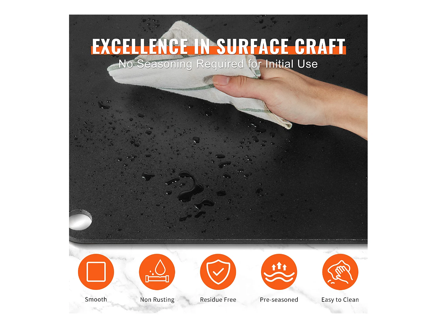 Pierre à Pizza, SucceBuy Acier à Pizza en Acier au Carbone Pré-assaisonné 50.8 x 35.5 x 1 cm