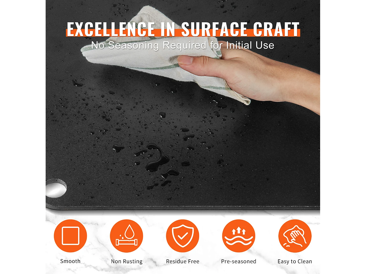 Pierre à Pizza, SucceBuy Acier à Pizza en Acier au Carbone Pré-assaisonné 50.8 x 35.5 x 1 cm