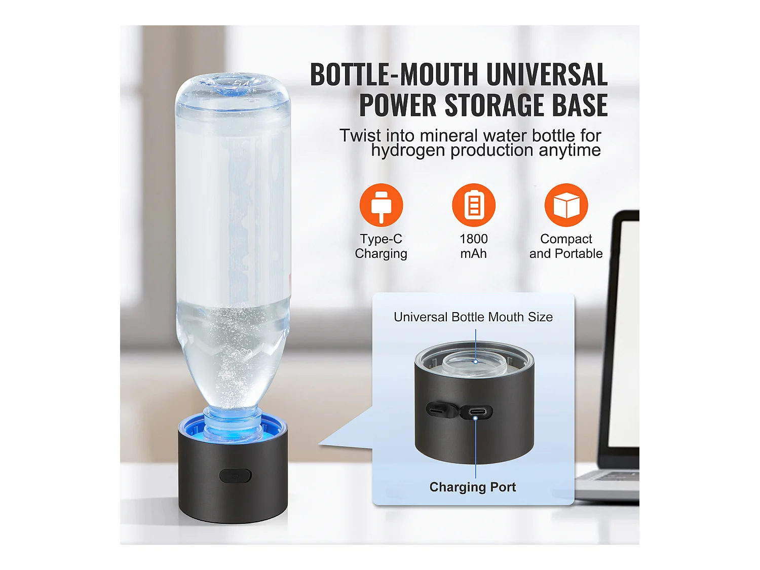 Gobelet à Eau Hydrogène SucceBuy 230 ml, Inhalation Nasale, Nettoyage Automatique Fonction