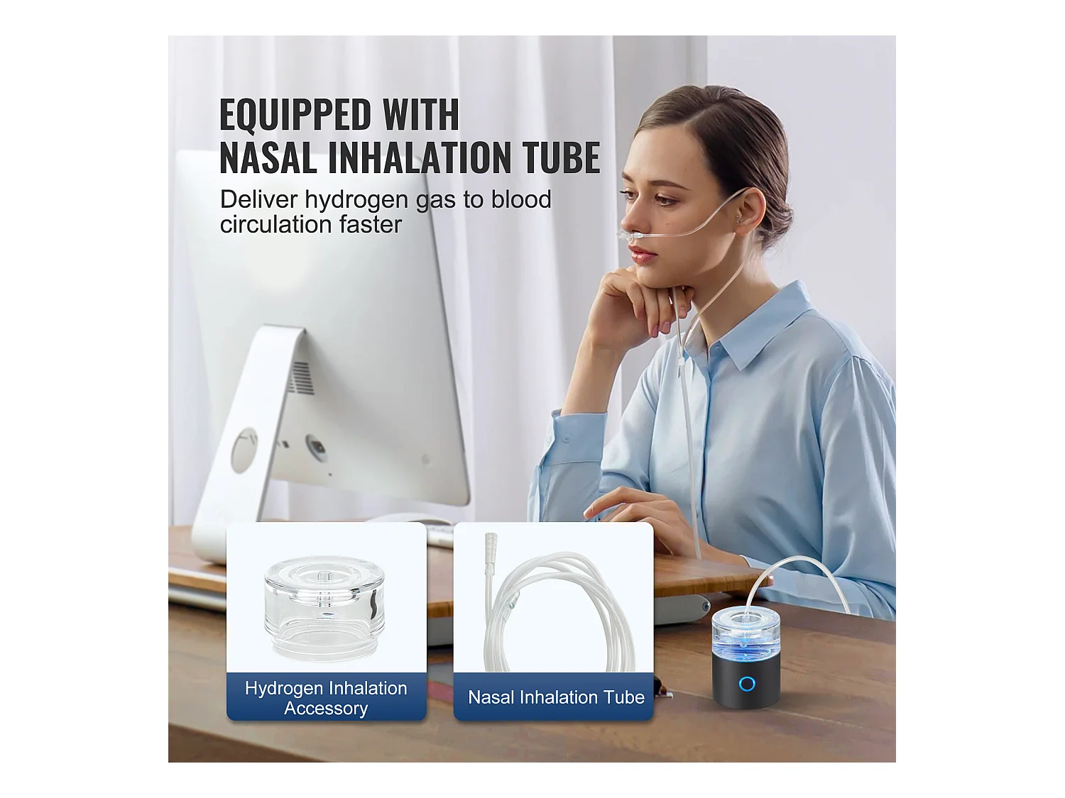 Gobelet à Eau Hydrogène SucceBuy 230 ml, Inhalation Nasale, Nettoyage Automatique Fonction