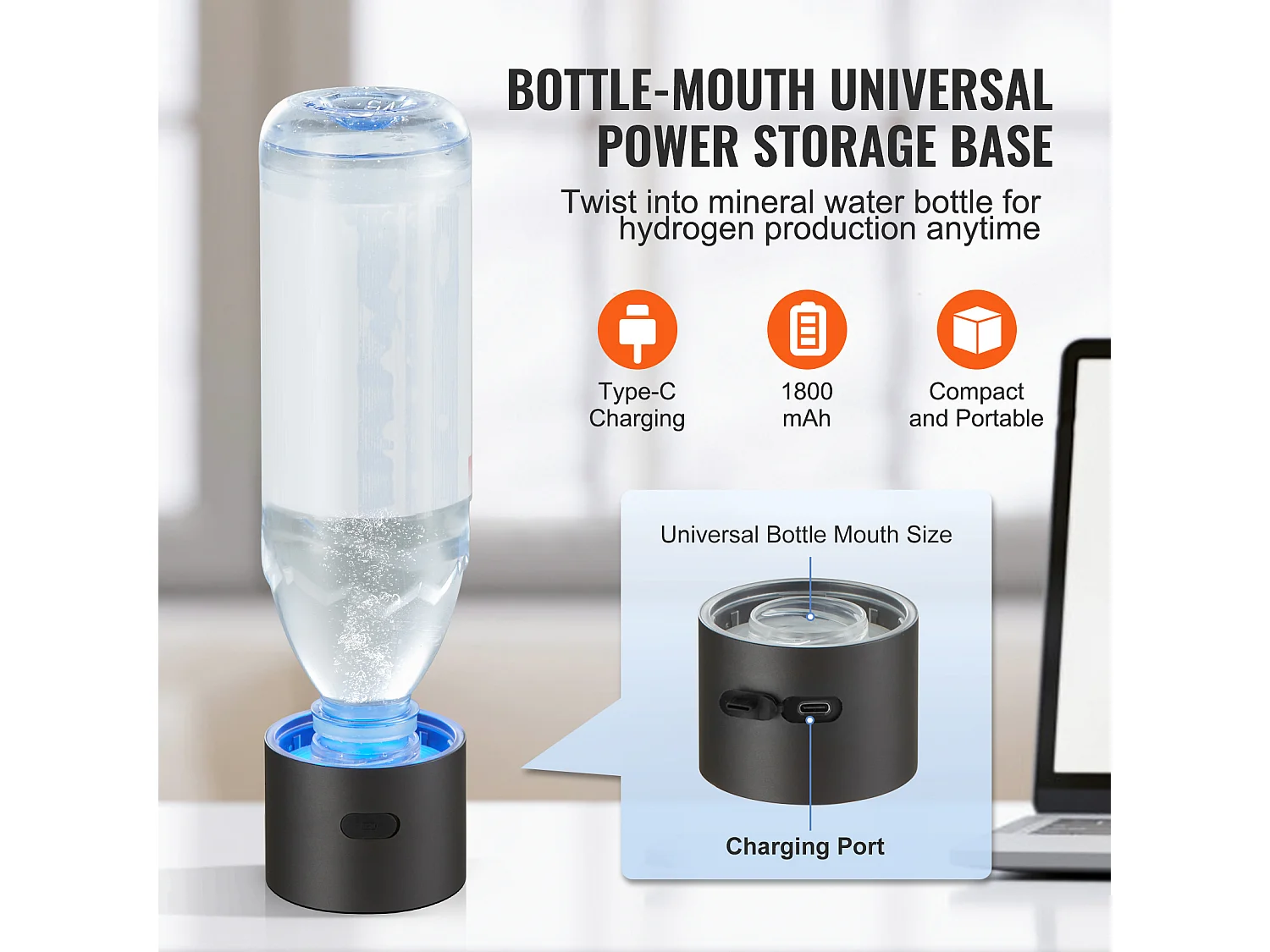 Gobelet à Eau Hydrogène SucceBuy 230 ml, Inhalation Nasale, Nettoyage Automatique Fonction