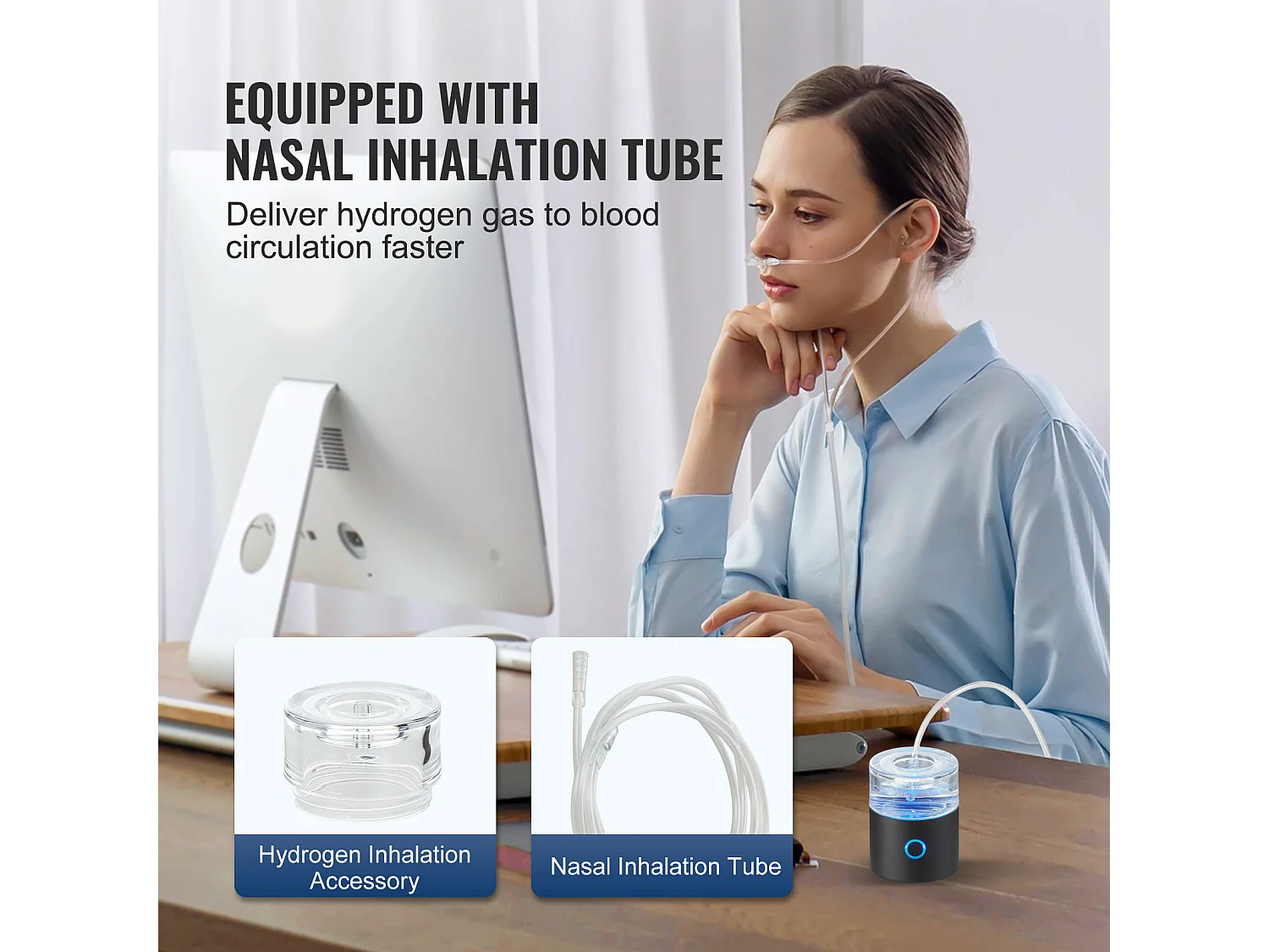 Gobelet à Eau Hydrogène SucceBuy 230 ml, Inhalation Nasale, Nettoyage Automatique Fonction