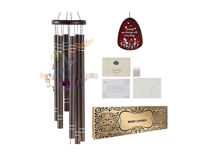 Aluminium Windgong SucceBuy, 1067 mm, voor buiten, Herdenkingsontwerp in diepe tinten