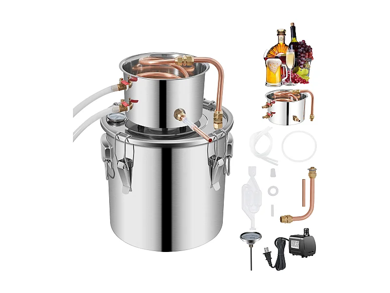 Alcohol-Destilator SucceBuy 12.5 L, Moonshine Still Kit, Whisky-Destillatie met Waterpomp