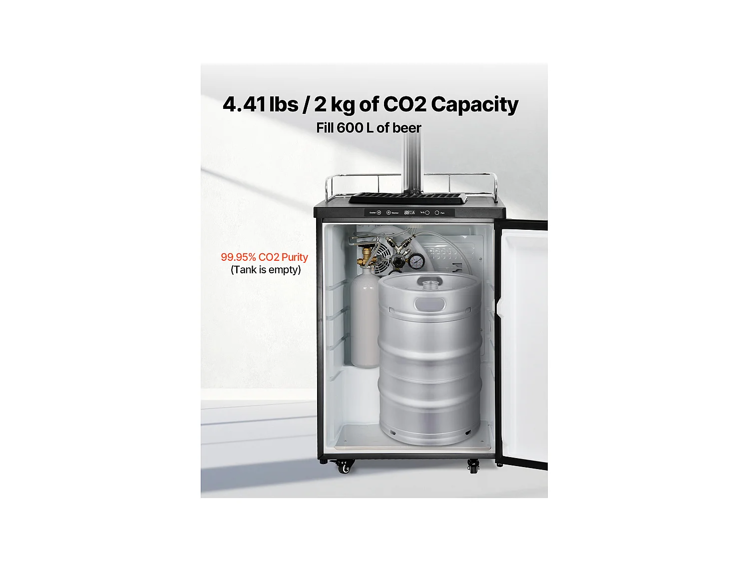 Bouteille de CO2 SucceBuy - Cylindre en Alliage d'Aluminium de 2 kg avec Valve DIN 477, Homologué TUV