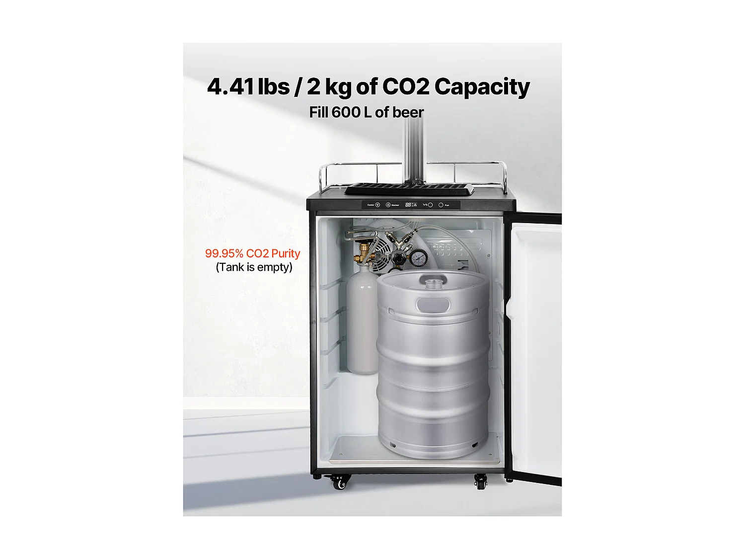 Bouteille de CO2 SucceBuy - Cylindre en Alliage d'Aluminium de 2 kg avec Valve DIN 477, Homologué TUV