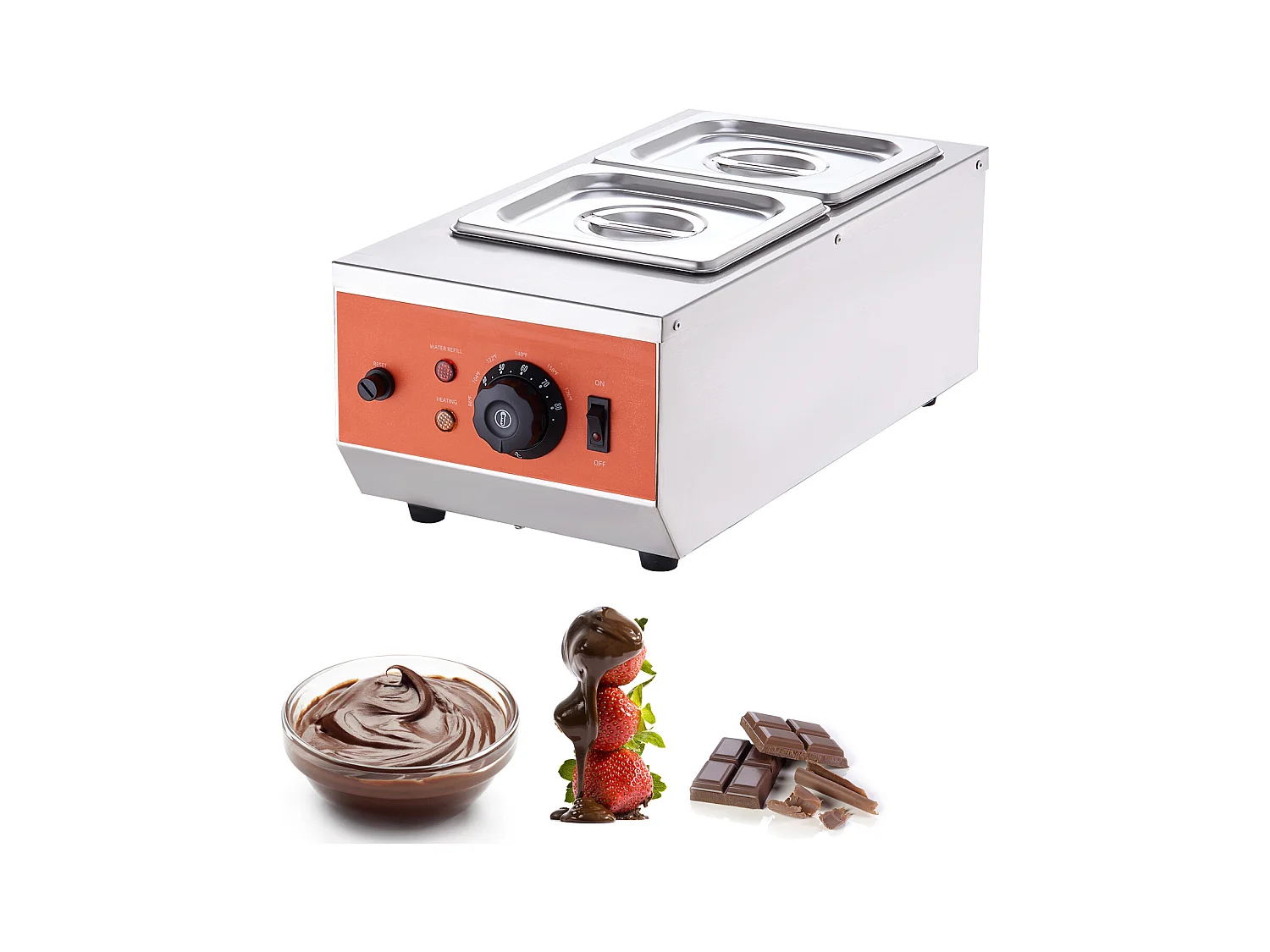 Machine à Tempérer le Chocolat SucceBuy, Réservoir Double de 4 kg, pour Repas à l'Hôtel et Boulangeries Professionnelles