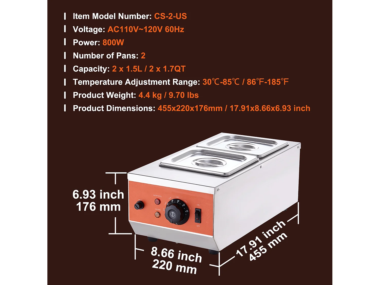Machine à Tempérer le Chocolat SucceBuy, Réservoir Double de 4 kg, pour Repas à l'Hôtel et Boulangeries Professionnelles