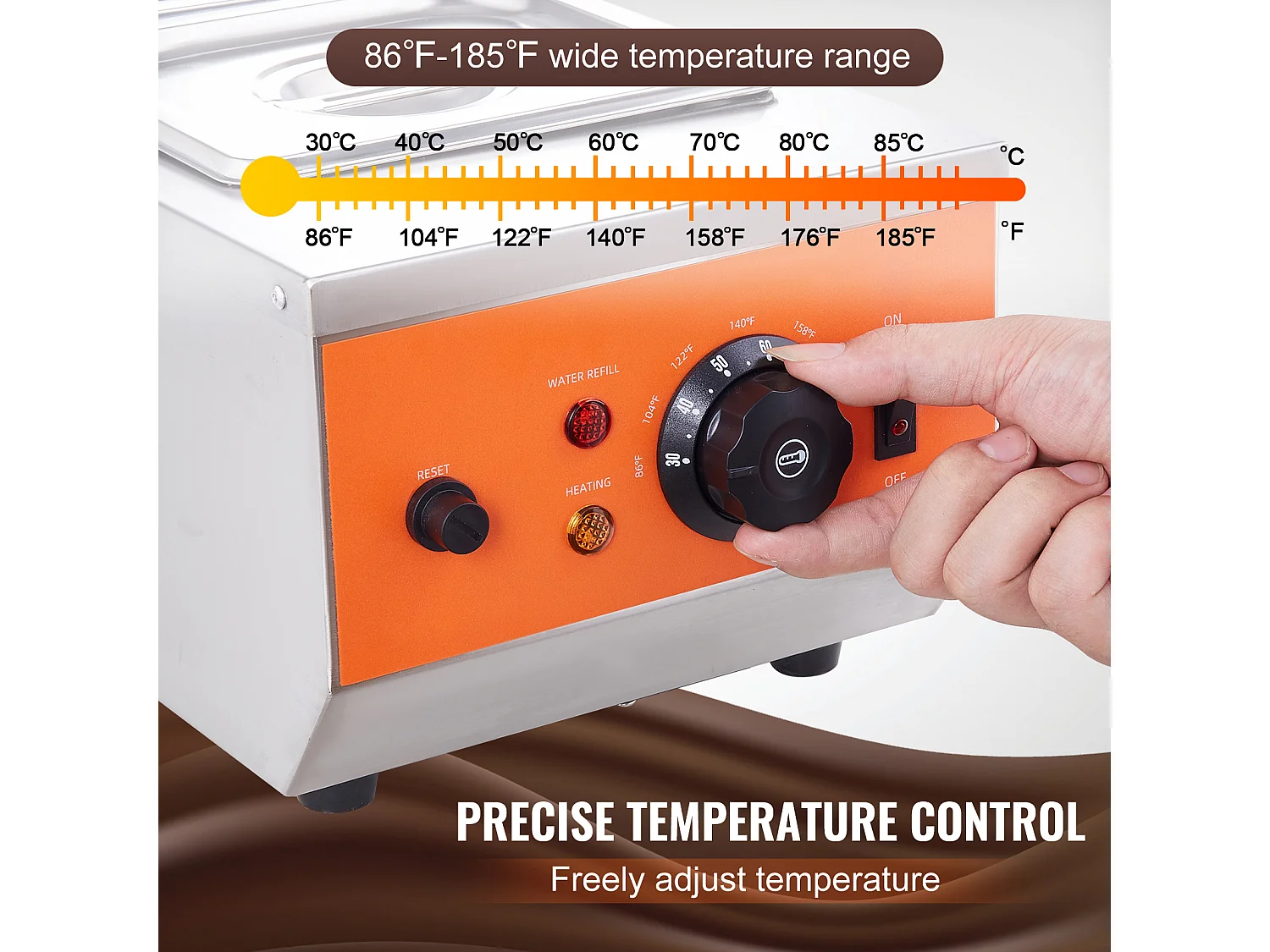 Machine à Tempérer le Chocolat SucceBuy, Réservoir Double de 4 kg, pour Repas à l'Hôtel et Boulangeries Professionnelles