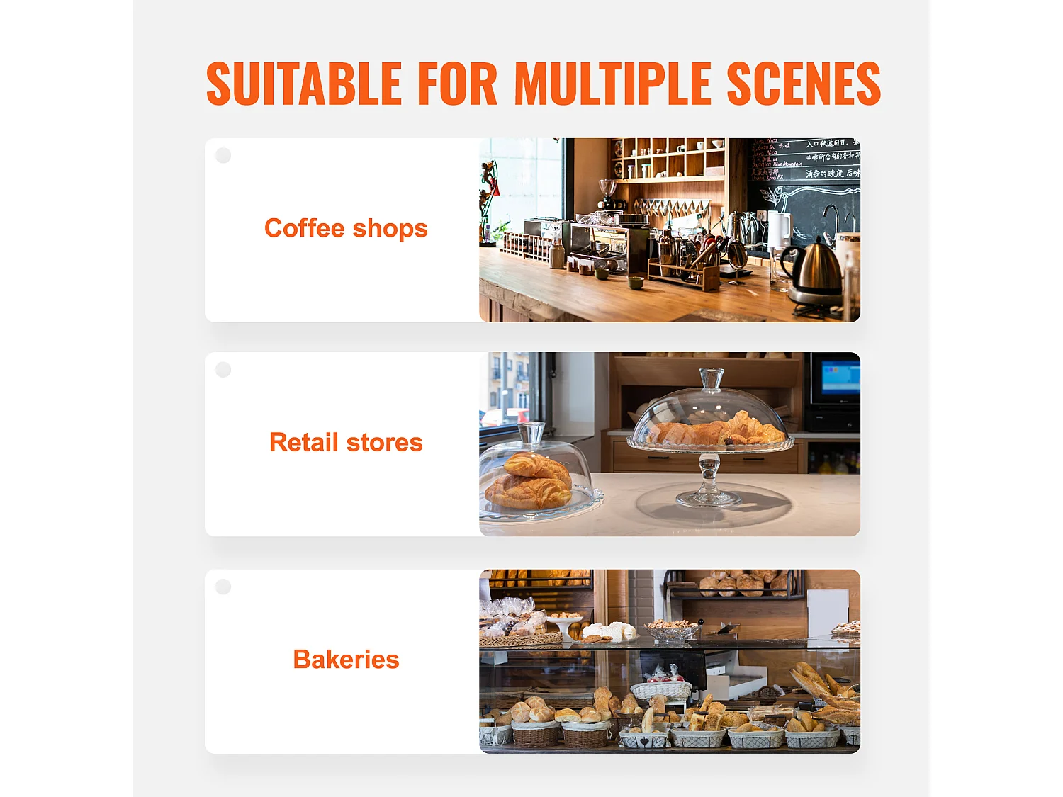 Vitrine SucceBuy de Boulangerie en Acrylique à 3 Niveaux, Vitrine de Comptoir pour Pâtisseries et Beignets, Porte Arrière
