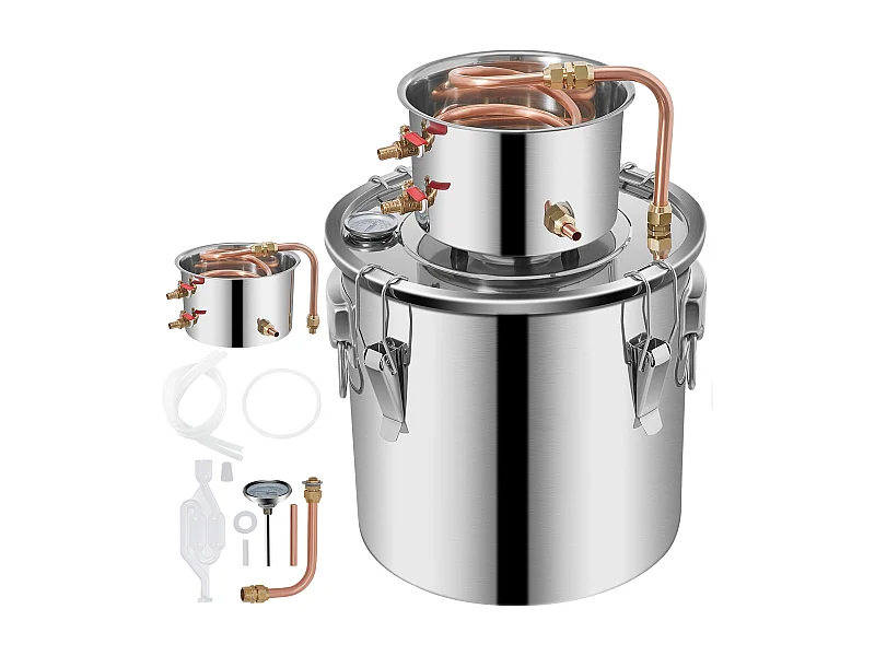 Alkoholdestillator SucceBuy 17 L, Moonshine Still aus Edelstahl, HausbrauKit für Whisky, Wein, Brandy