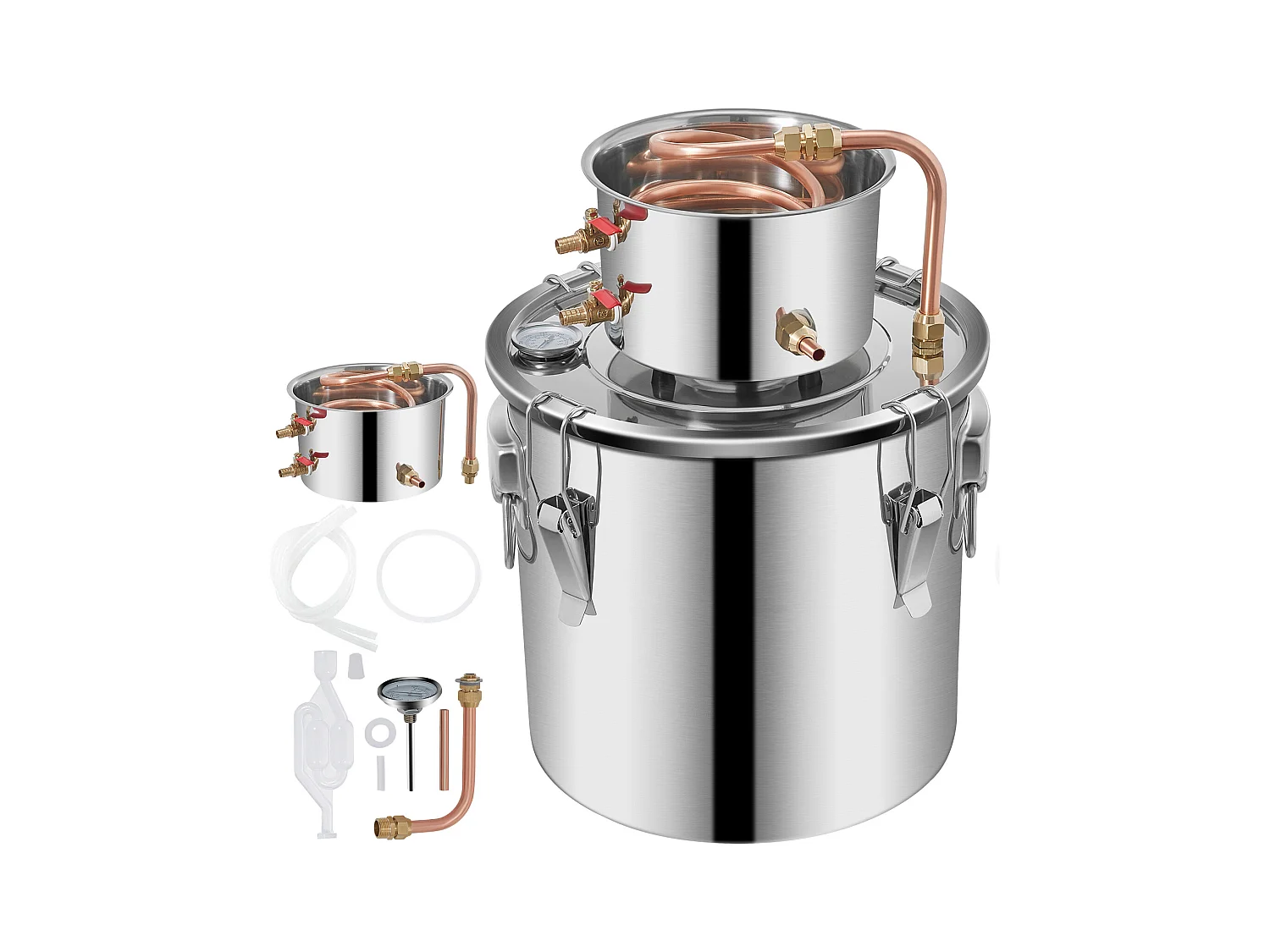 Distillateur d'Alcool SucceBuy 17 L, Moonshine Still en Acier Inoxydable, Kit de Brassage Maison pour Whisky, Vin, Brandy