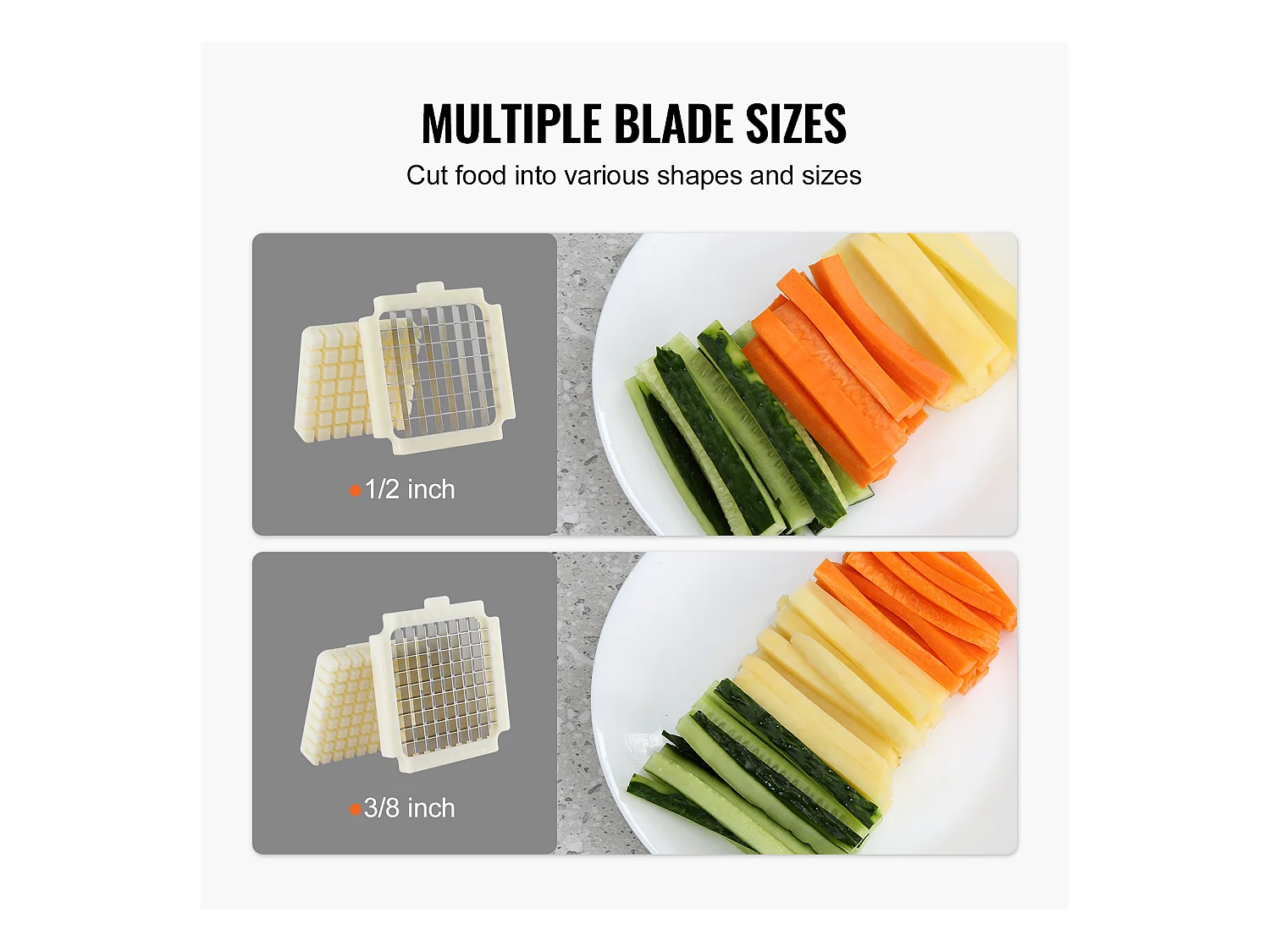 Coupe-Frites électrique SucceBuy, un Hachoir Trancheur en Acier Inoxydable pour Pommes de Terre et Légumes