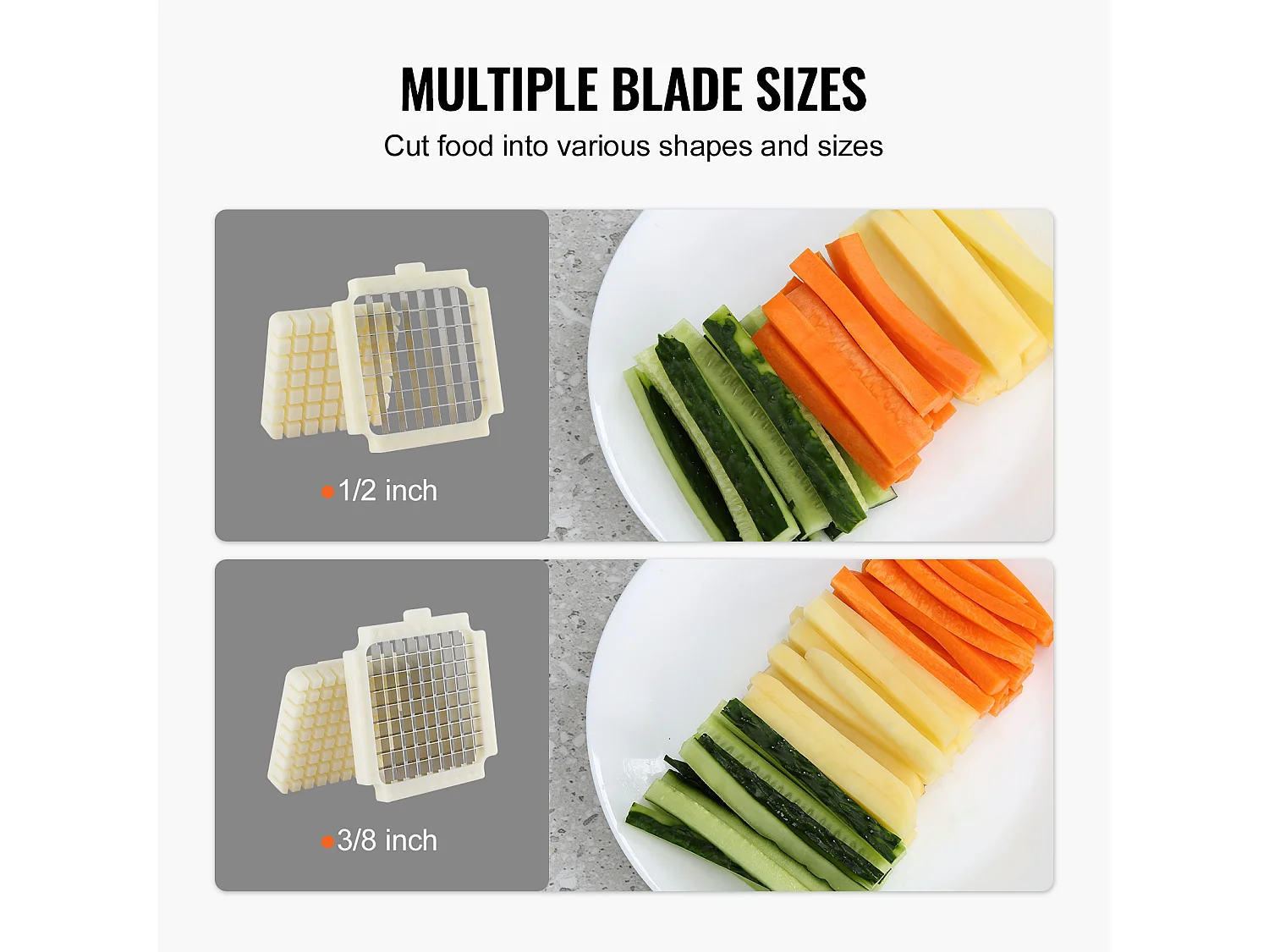 Coupe-Frites électrique SucceBuy, un Hachoir Trancheur en Acier Inoxydable pour Pommes de Terre et Légumes