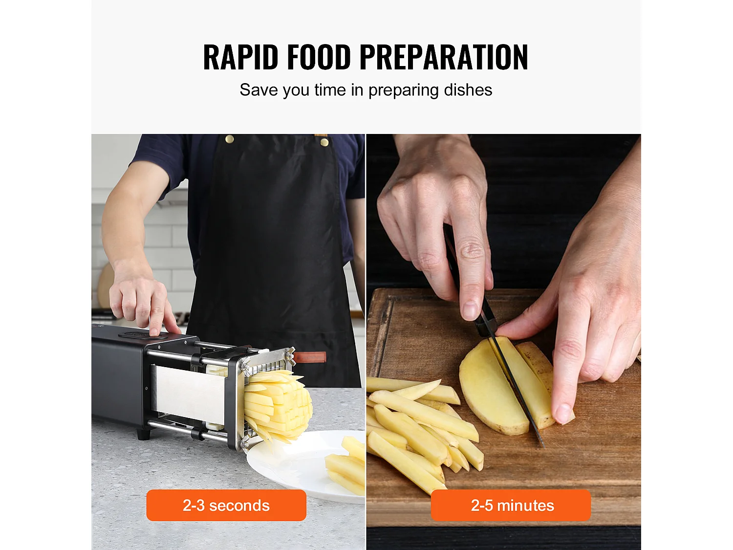 Coupe-Frites électrique SucceBuy, un Hachoir Trancheur en Acier Inoxydable pour Pommes de Terre et Légumes