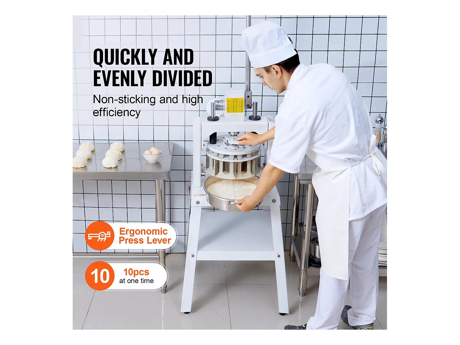 Diviseur SucceBuy de Pâte Manuel, 10 Pièces, Presse Manuel, Parfait pour la Fabrication du Pain de Boulangerie