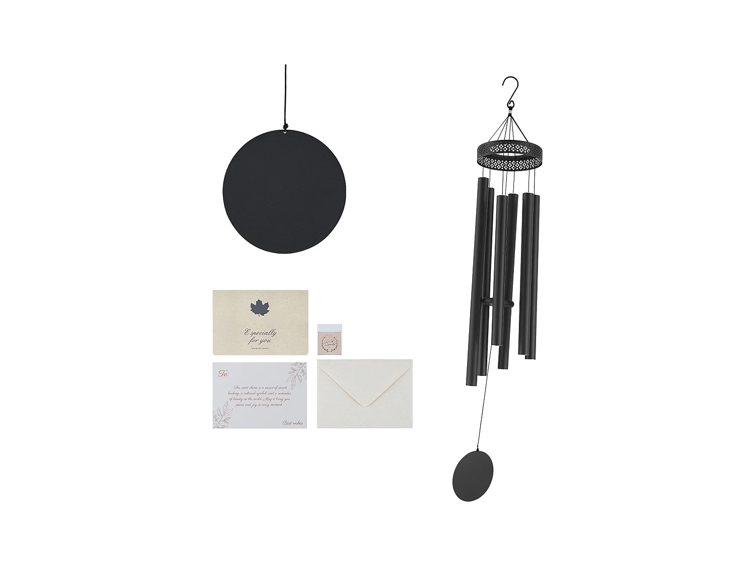 Aluminium-Windspiel SucceBuy, 1473 mm, für den Außenbereich, Gedenkdesign in tiefen Farbtönen