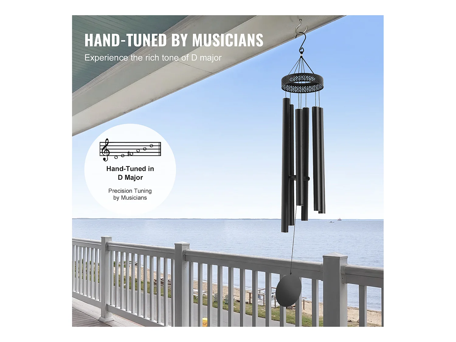 Aluminium-Windspiel SucceBuy, 1473 mm, für den Außenbereich, Gedenkdesign in tiefen Farbtönen