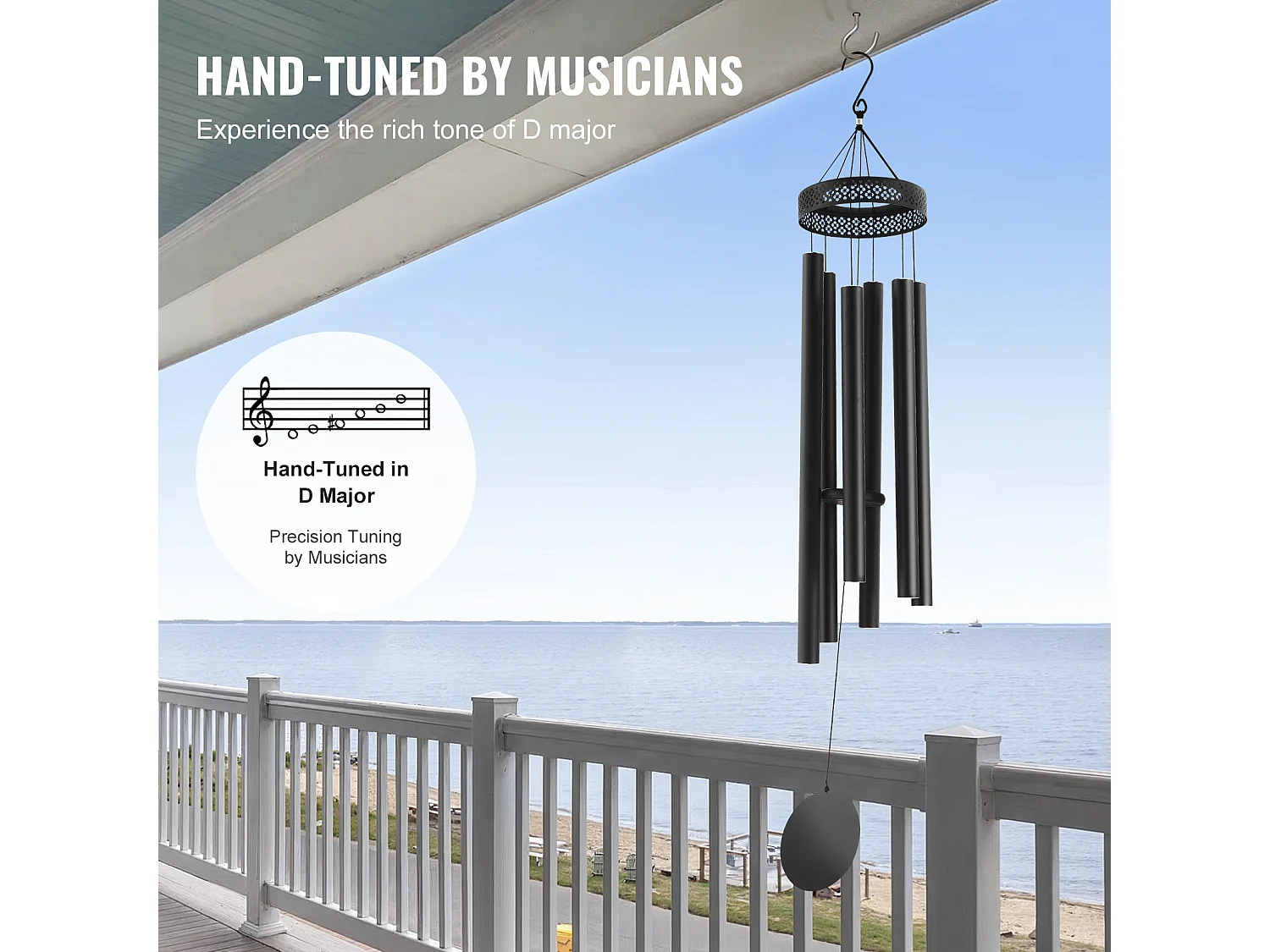 Carillon à Vent en Aluminium SucceBuy, 1473 mm, pour l'Extérieur, Design Commémoratif aux Tons Profonds