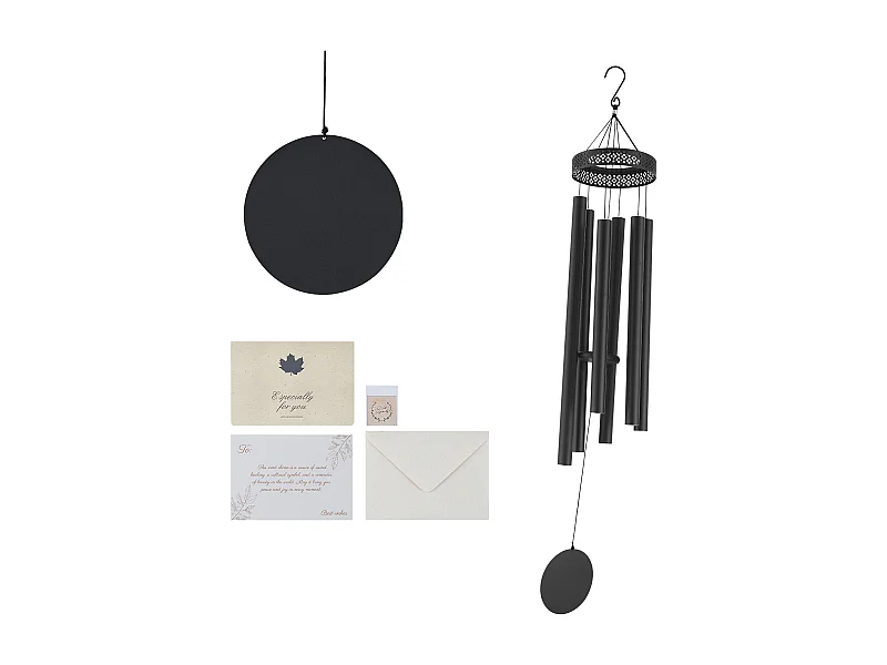 Carillon à Vent en Aluminium SucceBuy, 1473 mm, pour l'Extérieur, Design Commémoratif aux Tons Profonds