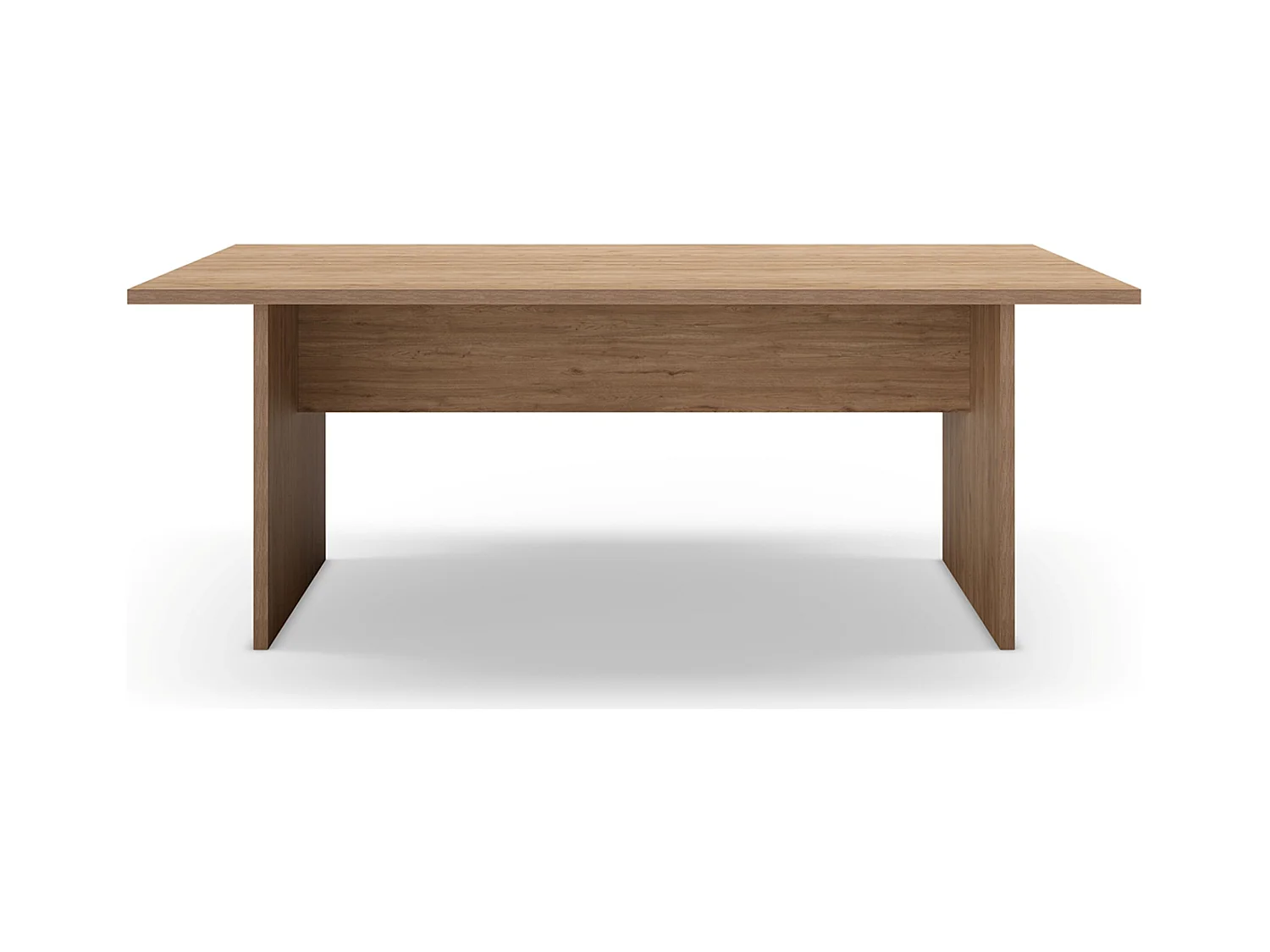 Table à manger, table de repas rectangulaire aspect bois coloris chêne  - Longueur 200 x Profondeur 100 x Hauteur 75 cm