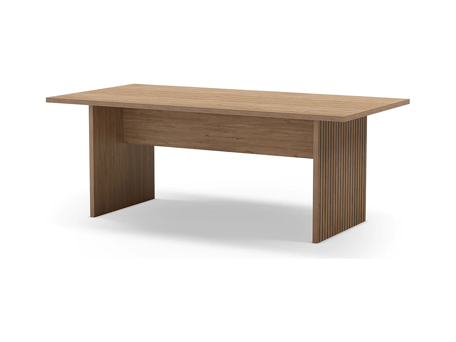 Table à manger, table de repas rectangulaire aspect bois coloris chêne  - Longueur 200 x Profondeur 100 x Hauteur 75 cm