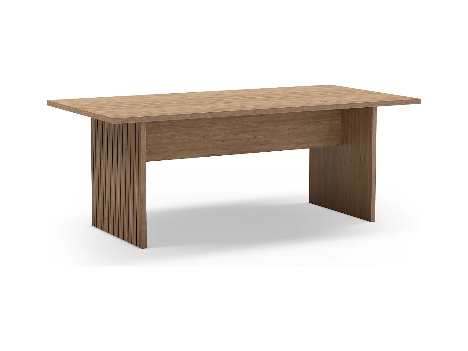 Table à manger, table de repas rectangulaire aspect bois coloris chêne  - Longueur 200 x Profondeur 100 x Hauteur 75 cm