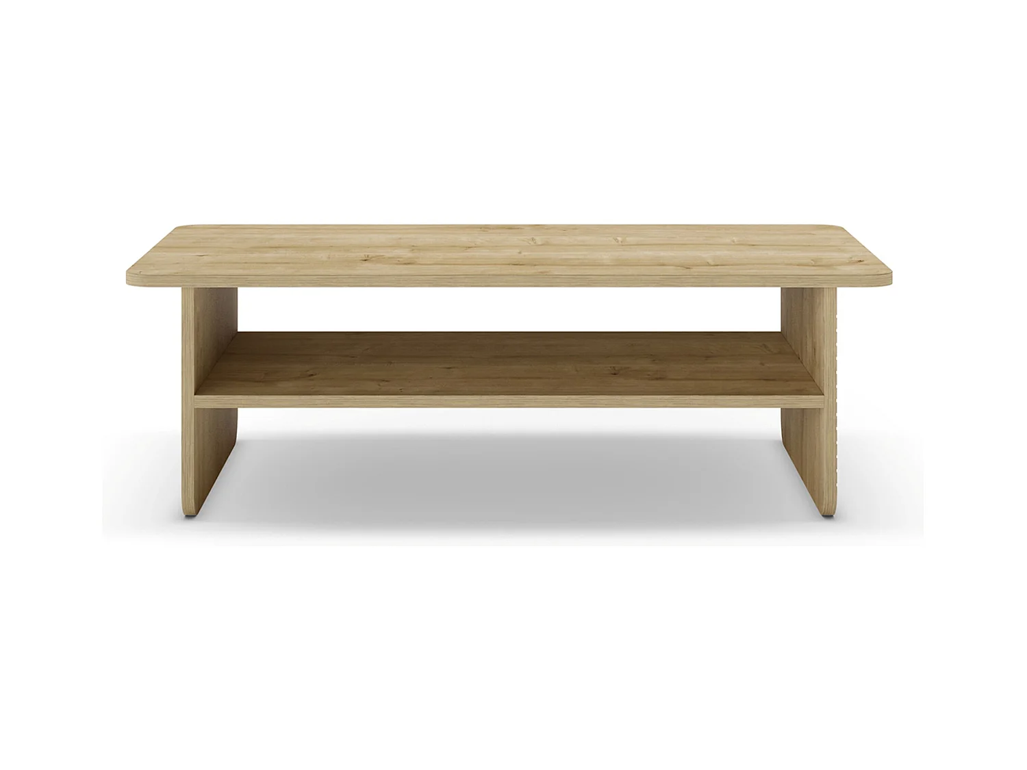 Table basse, table de salon rectangulaire aspect bois coloris chêne - Longueur 110 x Profondeur 60 x Hauteur 35 cm