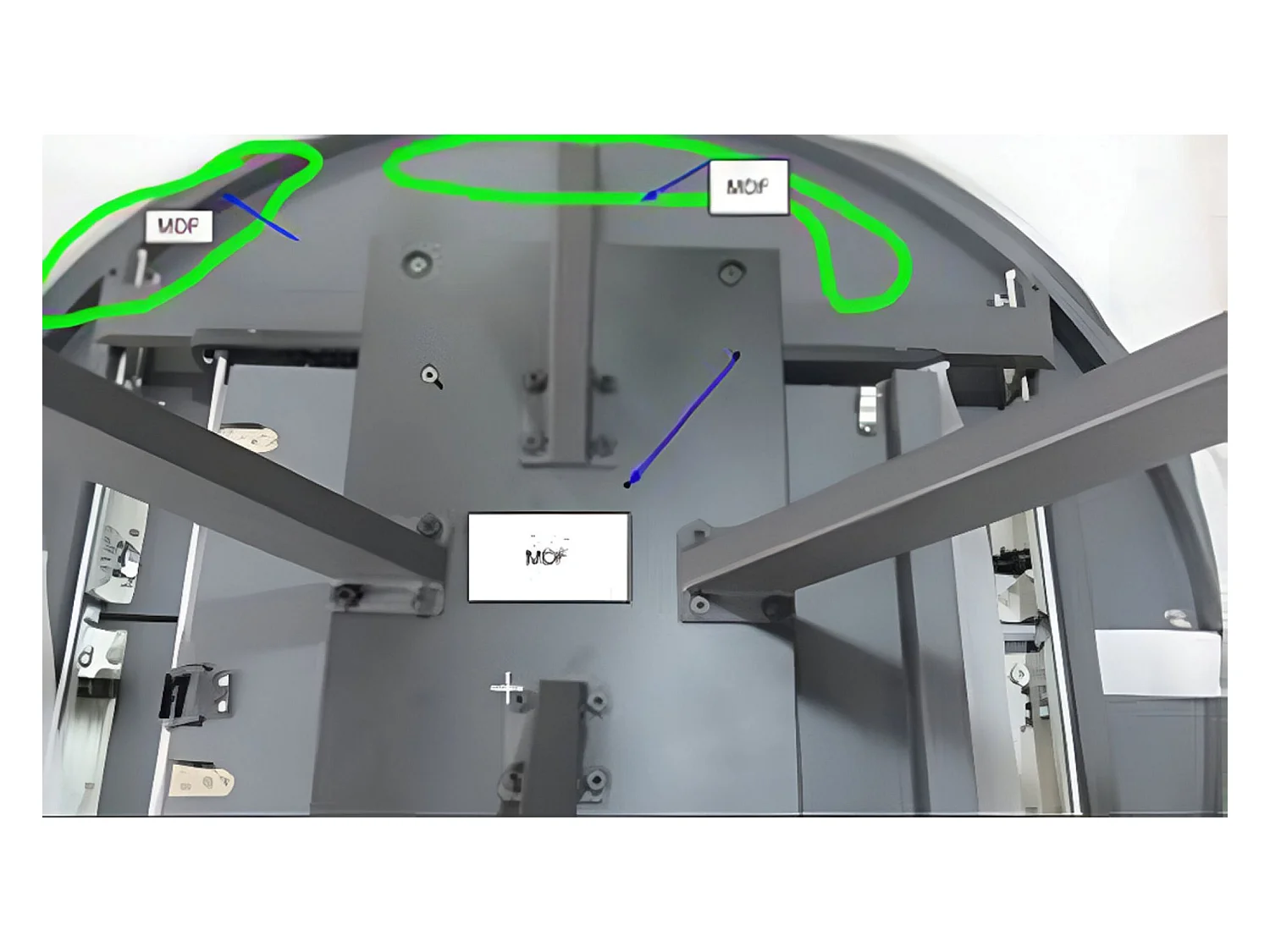 Table à manger, table de repas ronde extensible en céramique coloris blanc, pieds coloris noir - Longueur 120-160 Largeur 120 x Hauteur 76 cm