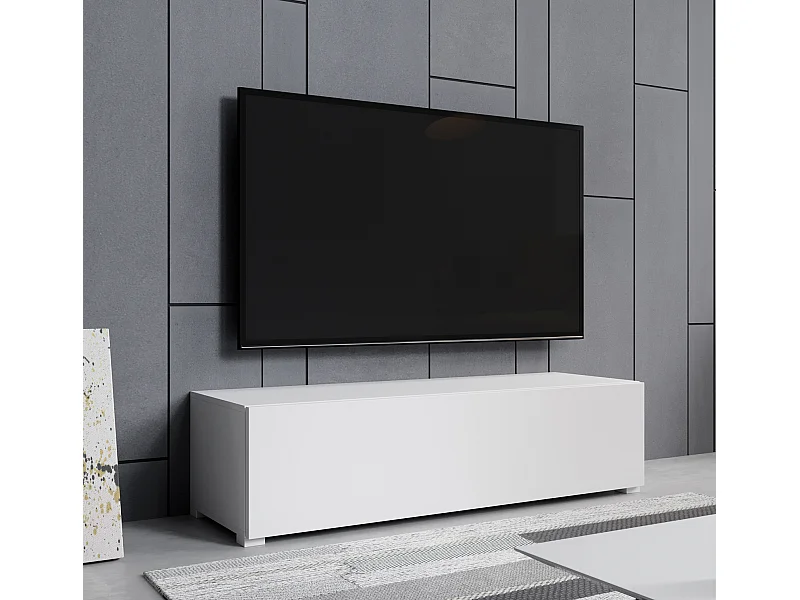 Meuble TV pour Salon Salle à manger en Blanc 120x40x30cm Aitana M1