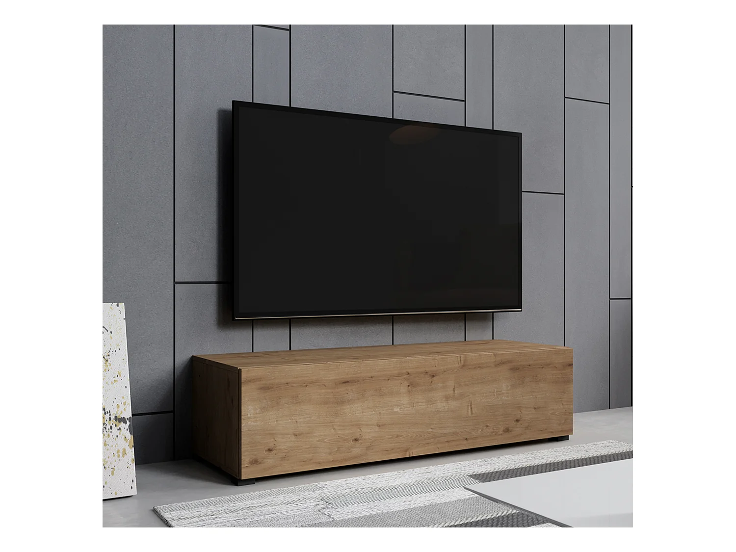 Meuble TV pour Salon Salle à manger en Coleur Chêne 120x40x30cm Aitana M1