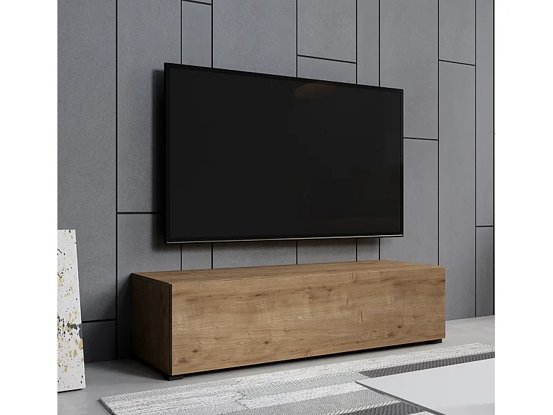 Meuble TV pour Salon Salle à manger en Coleur Chêne 120x40x30cm Aitana M1