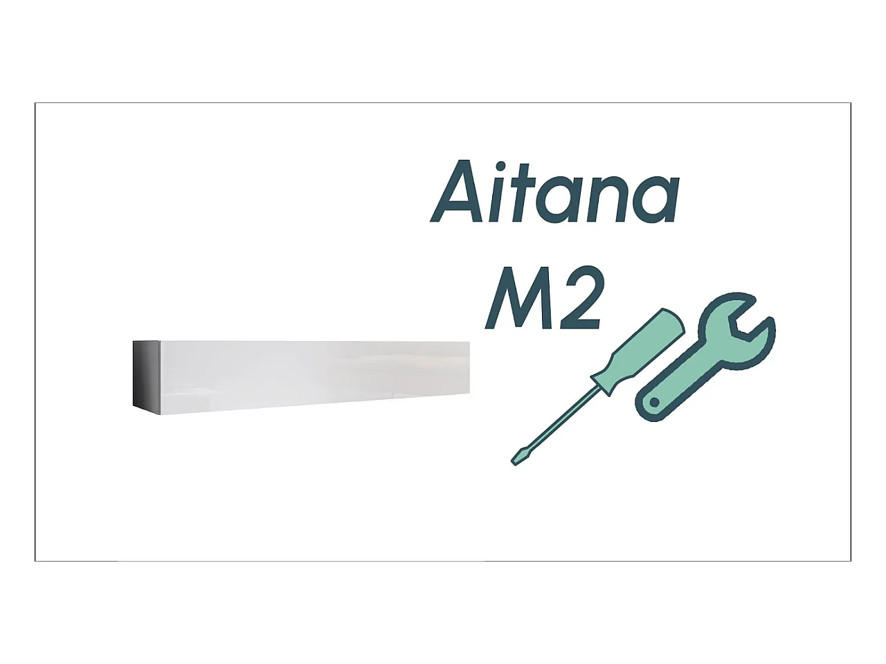 Meuble TV pour Salon Salle à manger en Blanc 180x40x30cm Aitana M2