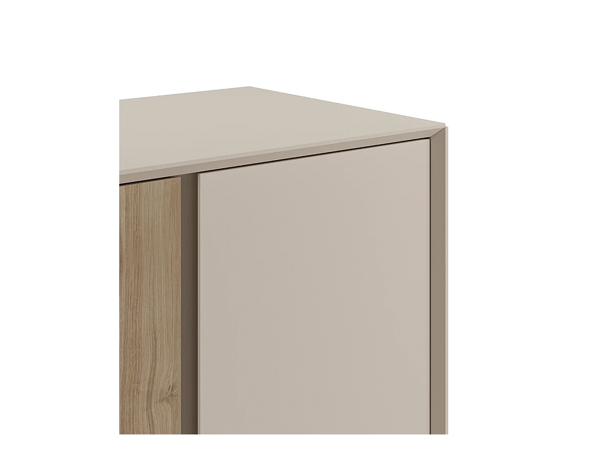 Meuble TV, meuble de salon avec 3 portes et 1 tiroir aspect bois coloris chêne -Longueur 146 x Profondeur 45 x Hauteur 76,50 cm