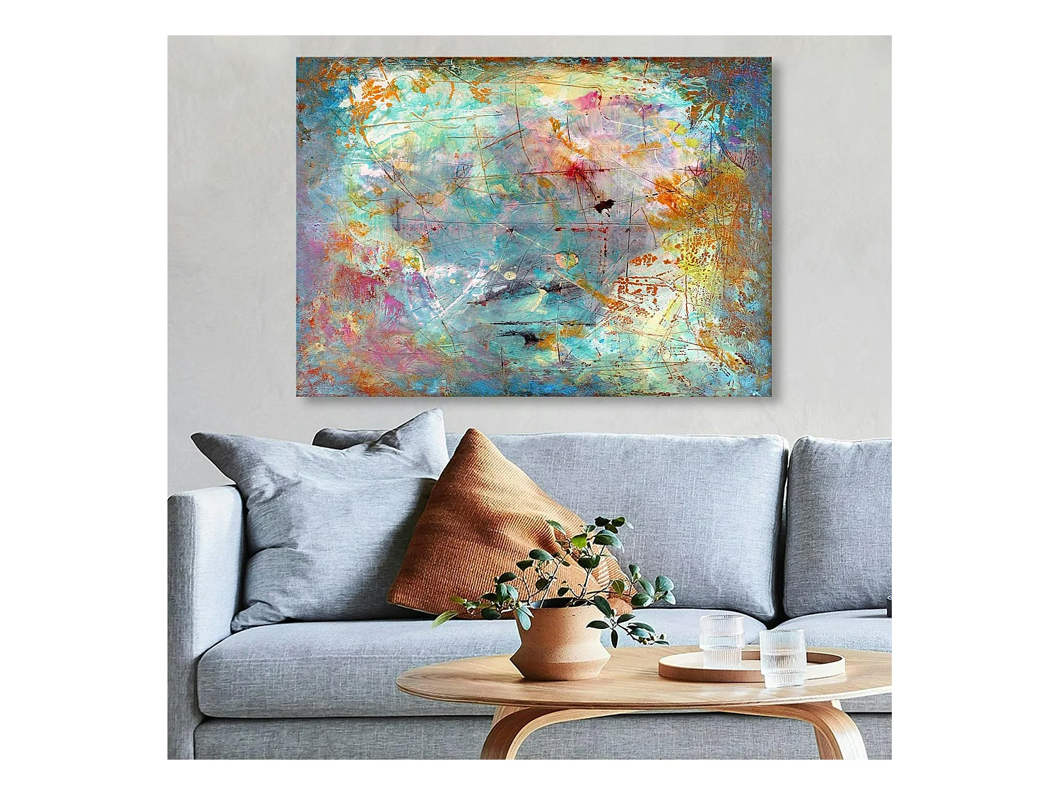 Tableau abstrait coloré – peinture moderne sur toile