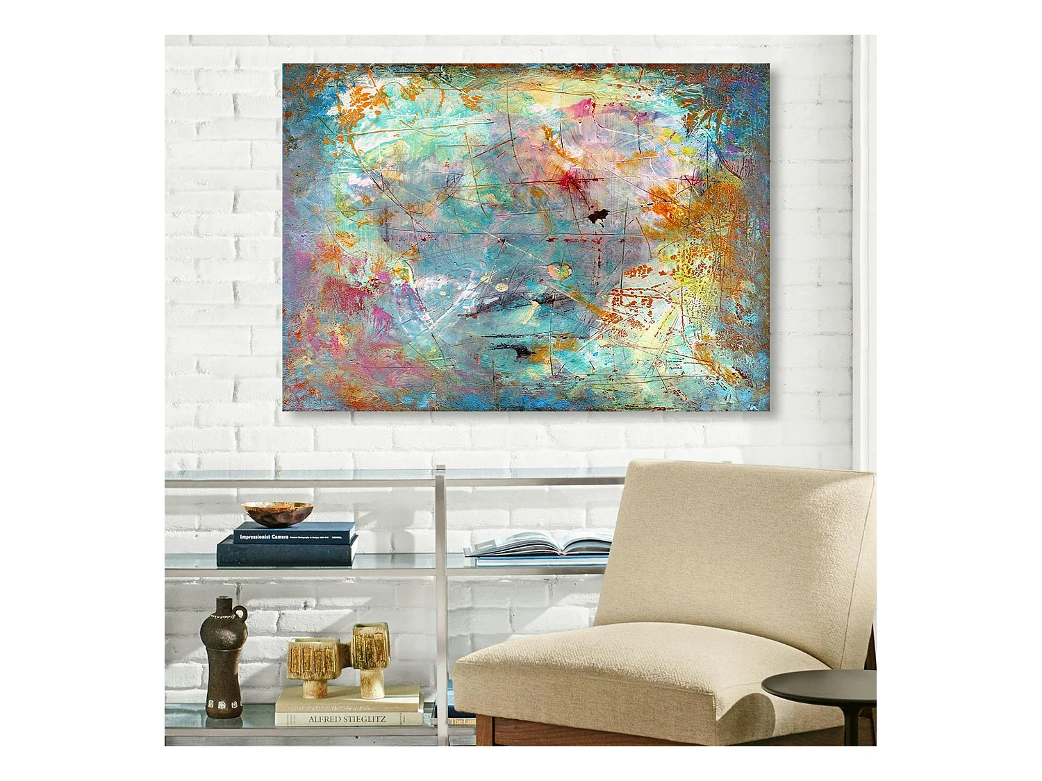 Tableau abstrait coloré – peinture moderne sur toile