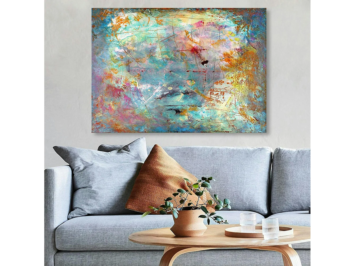 Tableau abstrait coloré – peinture moderne sur toile